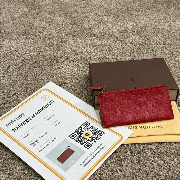 Louis Vuitton red Empriente leather zippy pouch with full kit, box and dust bag - Picture 5 of 5